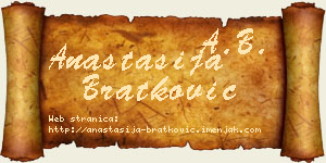 Anastasija Bratković vizit kartica